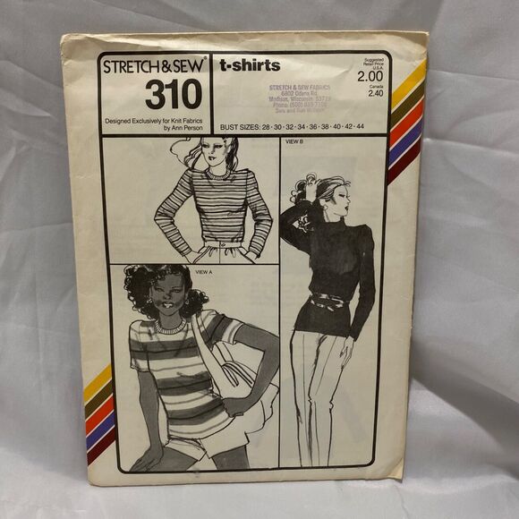 1979 Stretch and Sew T-Shirts Design Patterns by Ann Person - Picture 2 of 9